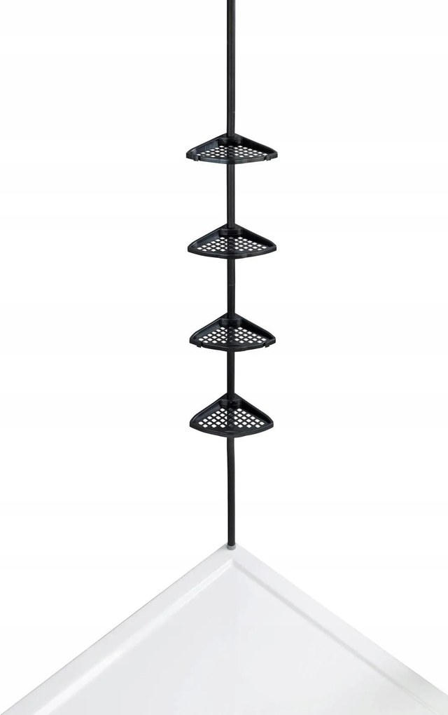 Teleszkópos Zuhanypolc Állítható Fém Fekete 85-250 CM