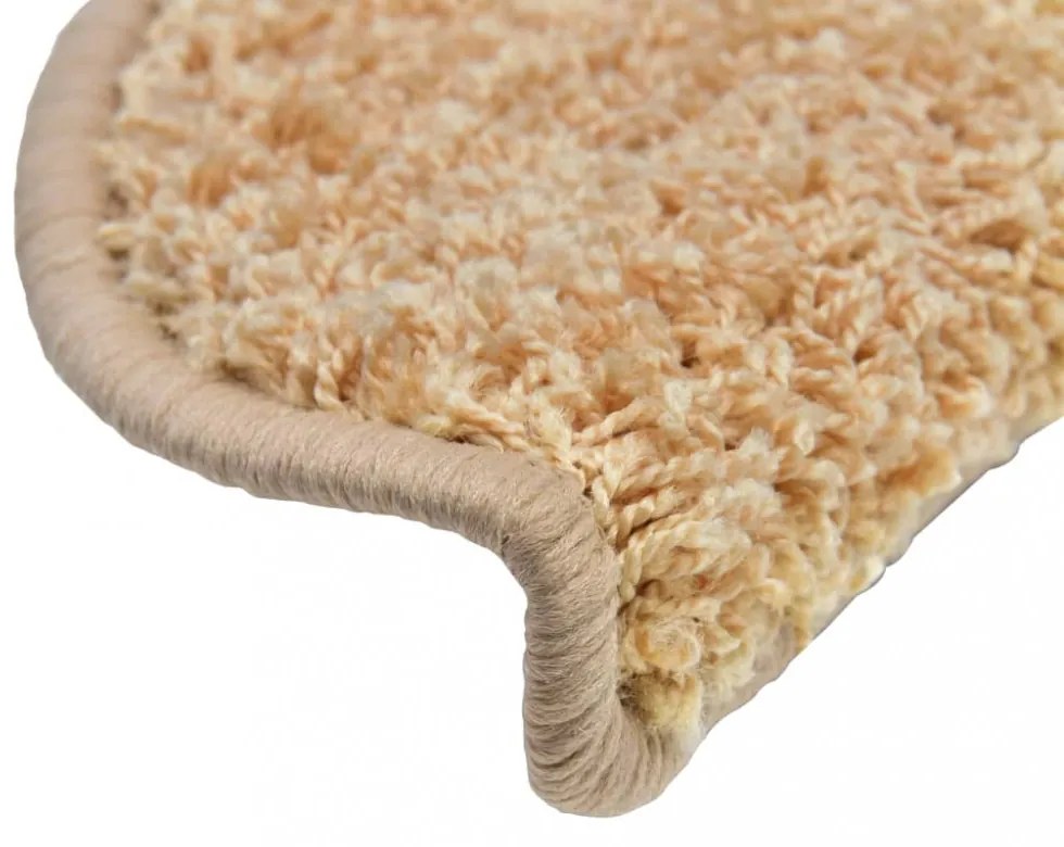 vidaXL 15 db krémszínű lépcsőszőnyeg 65 x 21 x 4 cm