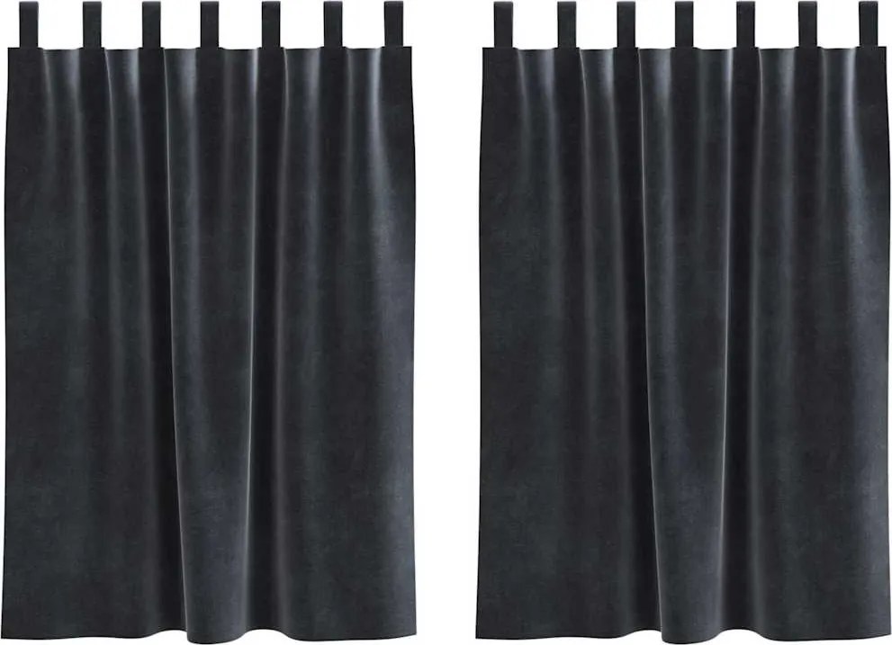 vidaXL Sötétítő függönyök 2 pcs Sötétszürke 140 x 140 cm Bársony