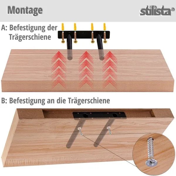 STILISTA Fali polc Volato 60 cm fekete
