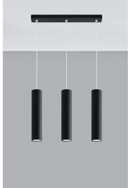 Sollux SL.0329 - Csillár zsinóron LAGOS 3 3xGU10/10W/230V fekete