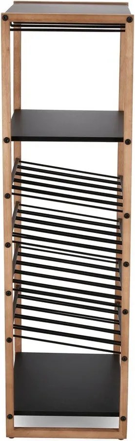 Fekete-natúr színű fém bortartó szekrény palackok száma 20, 50x122x35 cm Isaac – Yes Everyday