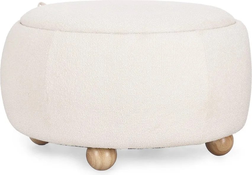 Krémszínű buklé puff Irisha – Bizzotto