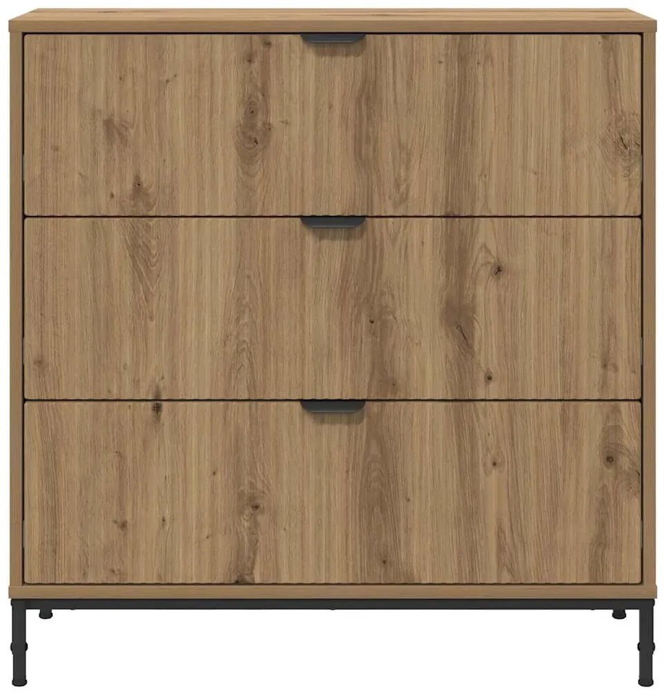 Széf fiókkal kézműves tölgy 79.5 x 33 x 82 cm Faanyag