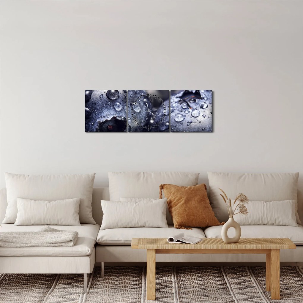 Vízcseppekkel ellátott gyümölcs képe (órával) (90x30 cm)