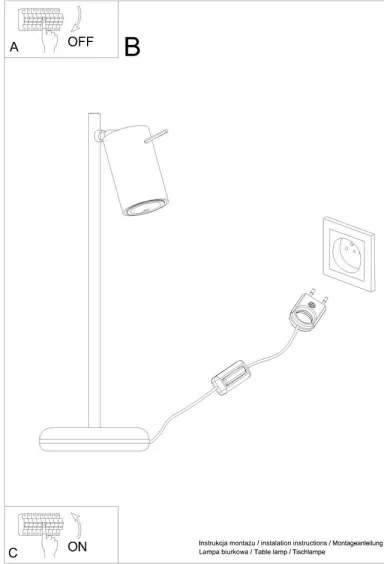 Sollux SL.1091 - Asztali lámpa RING 1xGU10/10W/230V fekete