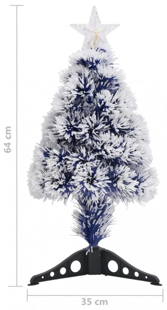 fehér és kék száloptikás megvilágított műkarácsonyfa 64 cm