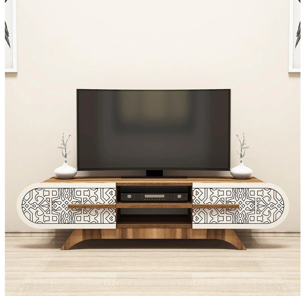 TV asztal/szekrény Mekebu 3 (dió + krém) . 1095588