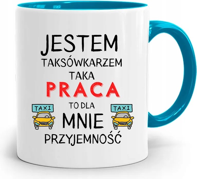 Kék Bögre Taxisofőrnek Taxisofőr Vagyok, fényképes nyomattal