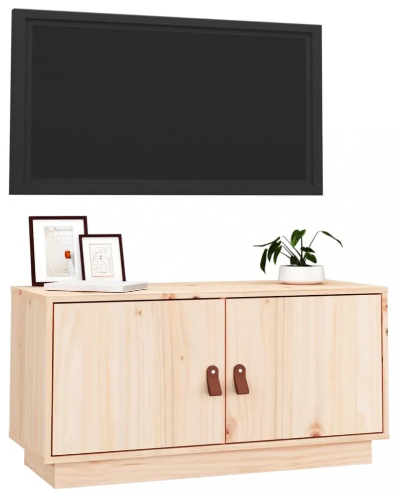 tömör fenyőfa TV-szekrény 80x34x40 cm