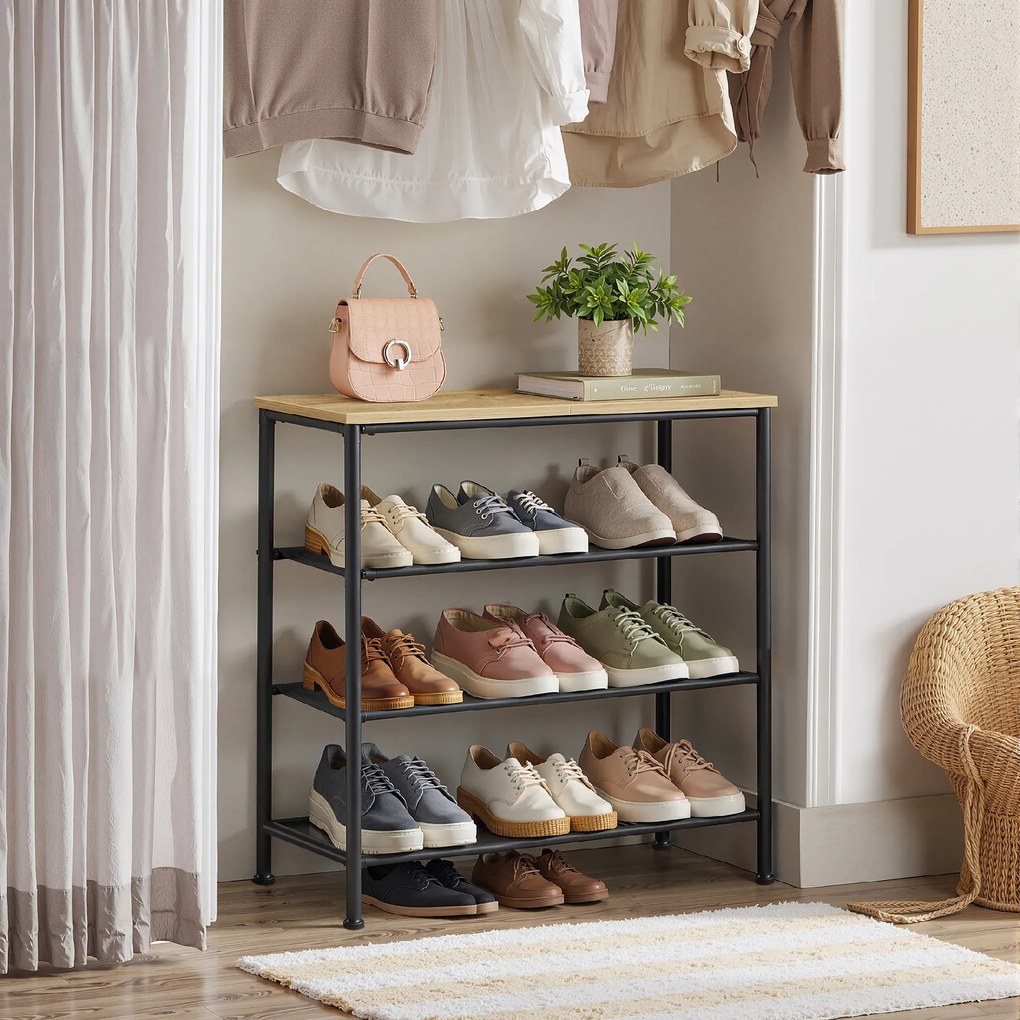 Cipősszekrény TAYLOR ARTISAN fekete kivitel, 75x71 cm, 3 Polc