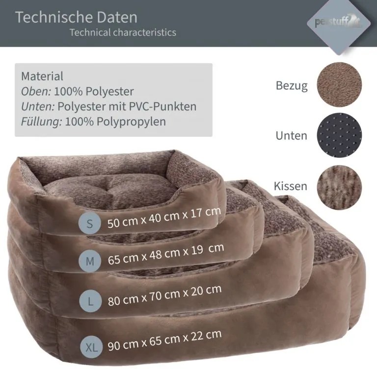 PESTUFF Kutyafekhely M 65 x 48 x 19 cm barna