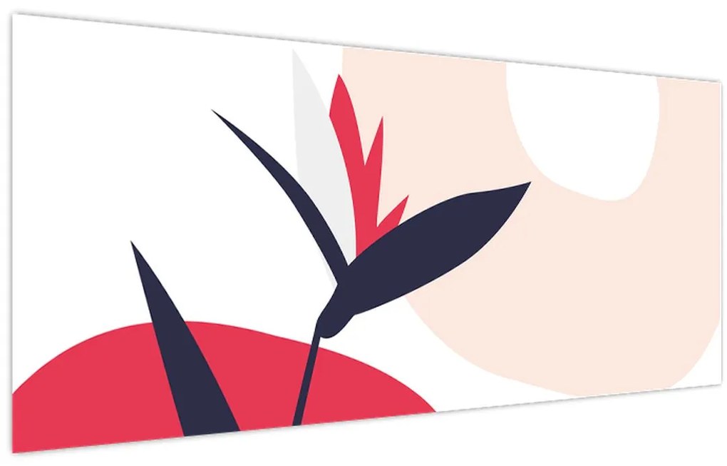 Kép - Rózsaszín virágos absztrakció N⁰1 (120x50 cm)