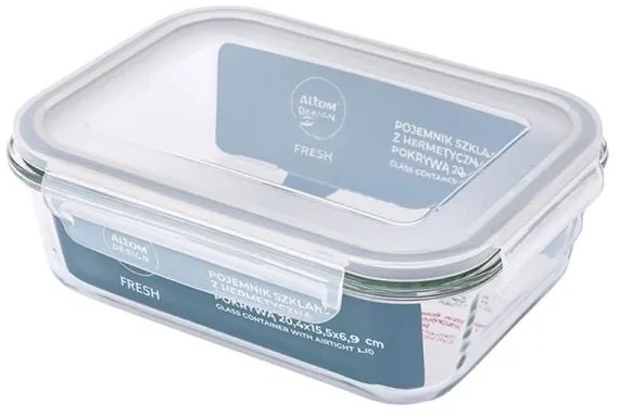 Altom Fresh üveg ételtárolódoboz műanyag tetővel - 1000 ml