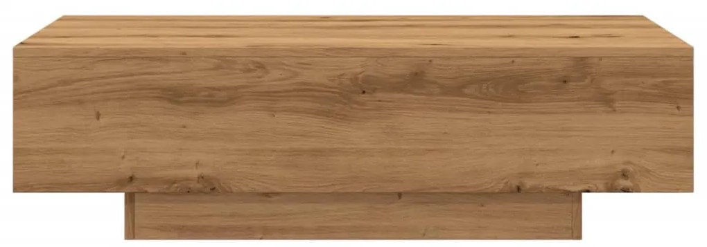 kézműves tölgy színű szerelt fa dohányzóasztal 100x49,5x31 cm