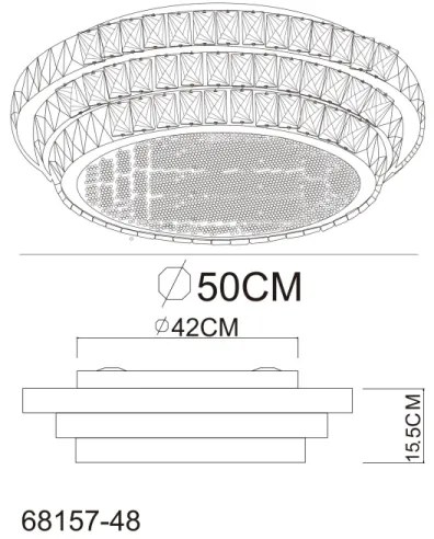 Globo 68157-48 - KLARA LED 48W/230V mennyezeti lámpa, 50 cm, távirányítóval