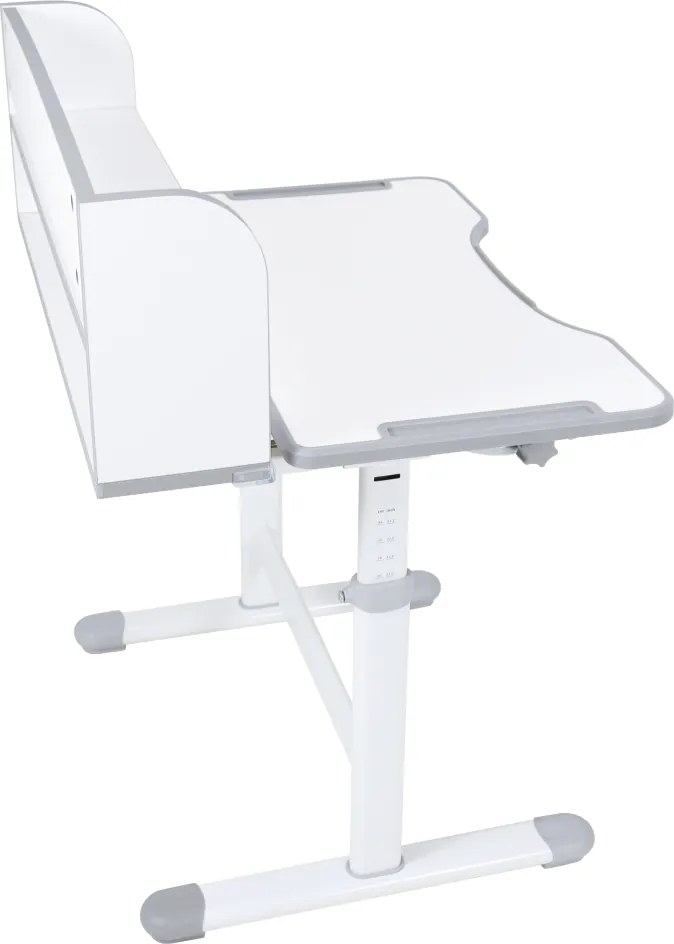 Növekvő íróasztal és szék, szürke/fehér, set ZION