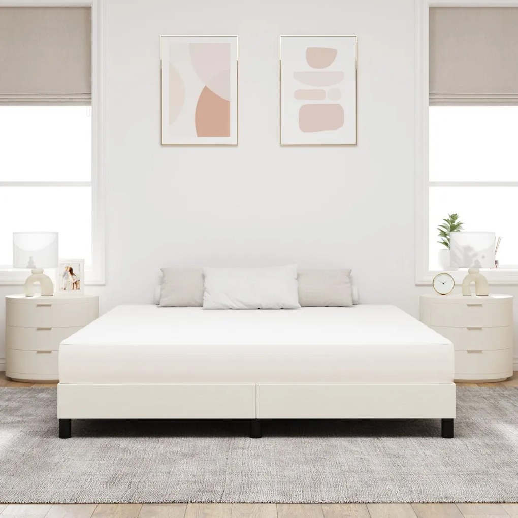 Pocket Spring Mattress Krém 180x200x20 cm Közepesen Kemény Szövet