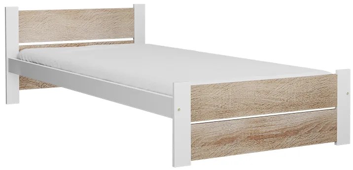 IKAROS DOUBLE ágy 90 x 200 cm, fehér/sonoma tölgy Ágyrács: Léces ágyrács, Matrac: Coco Maxi 20 cm matrac