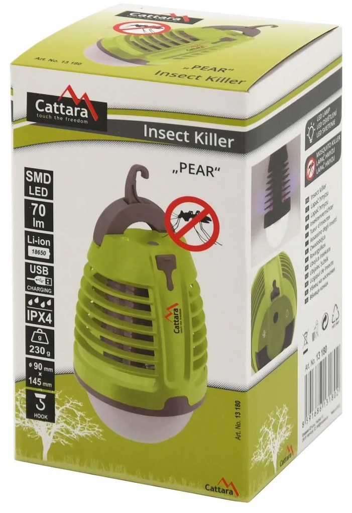 Cattara Újratölthető zseblámpa és rovarfogó körte2 az 1-ben