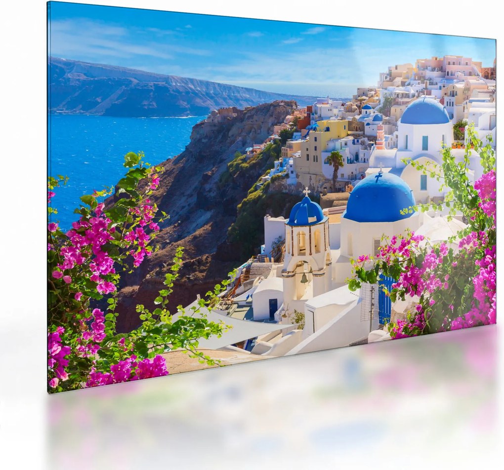 Üveg kép - Santorini, Görögország (70x50 cm)