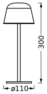 Ledvance - LED Dimmelhető kültér rechargeable lámpa TABLE LED/2,5W/5V IP54 fekete