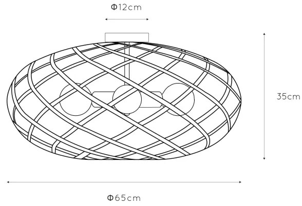 Lucide 21117/65/02 - Mennyezeti lámpa WOLFRAM 3xE27/60W/230V arany