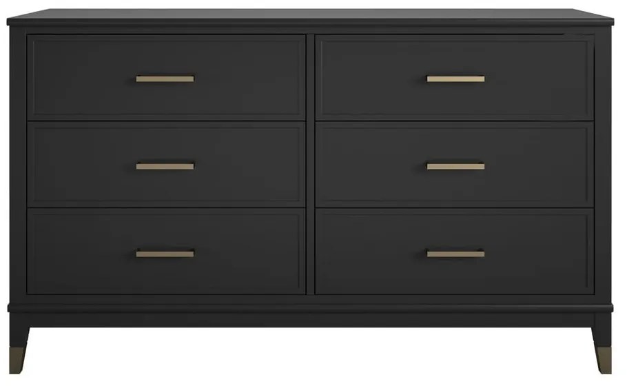 Westerleigh fekete komód, 144 x 85 cm - CosmoLiving by Cosmopolitan