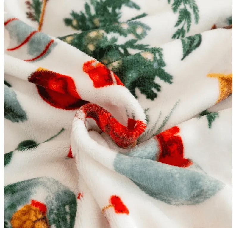 Mikroplüss ágyneműhuzat szett FESTIVE MAGIC fehér + mikroplüss lepedő SOFT 90x200 cm fehér, egyszemélyes