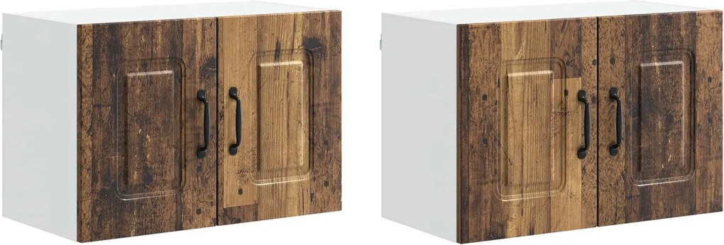 vidaXL Konyhaszekrény Kalmar 2 pcs Öreg fa 60 x 31 x 40 cm Faanyag