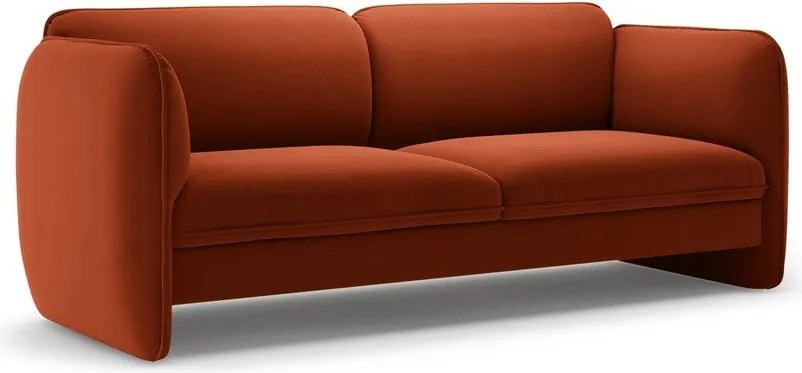 Téglavörös bársony kanapé 204 cm Georgia – Micadoni
