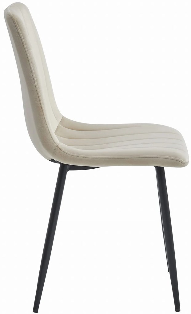 AKCIÓ Bézs bársonyos szék LAVA fekete lábakkal II. osztály