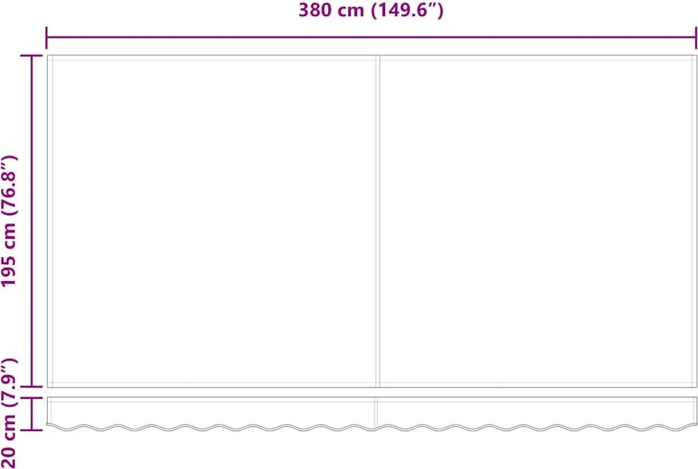 Napellenző ponyva Kék és Fehér 4 x 2 m Poliészter