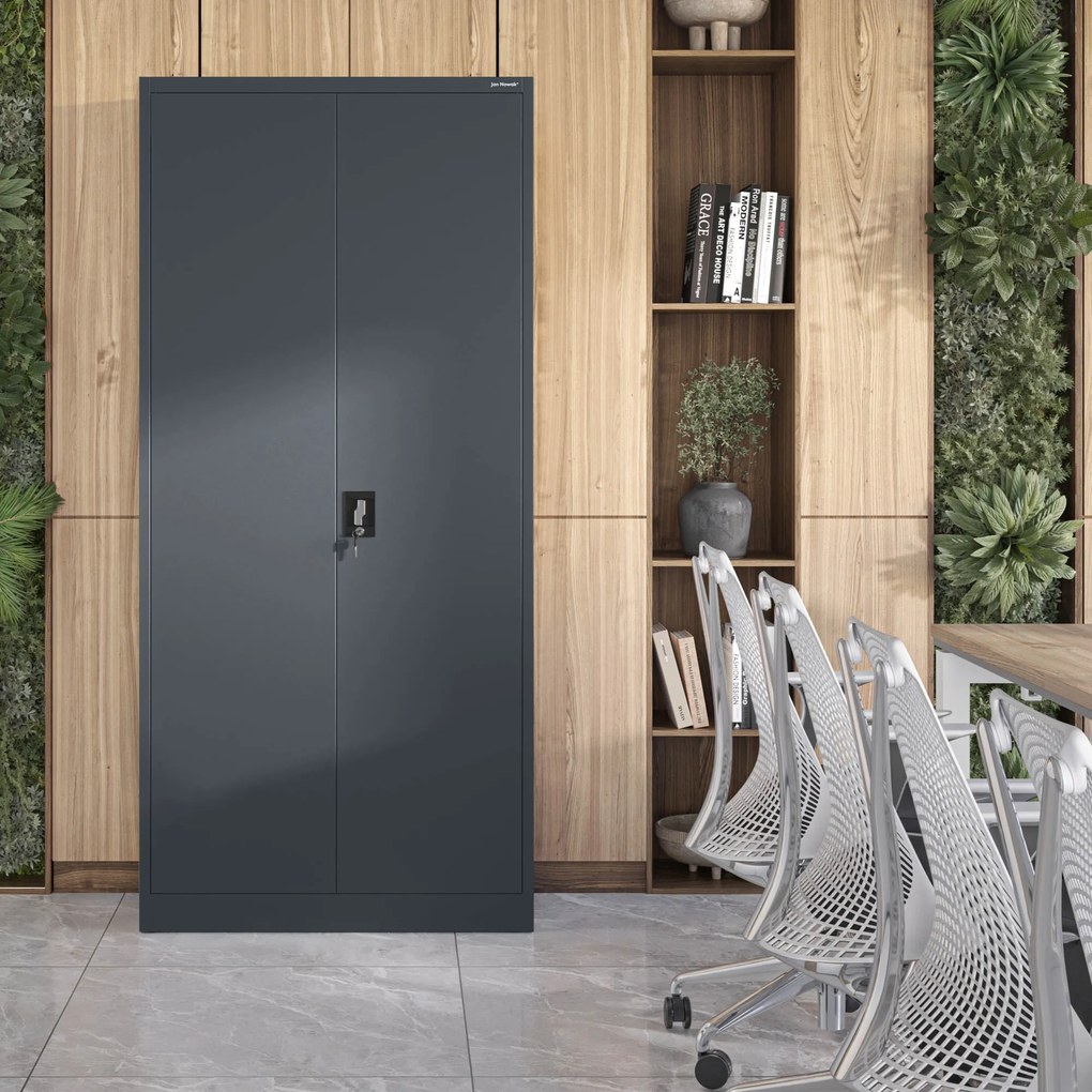 Fém iratszekrény JAN H, 900 x 1950 x 400 mm, antracit