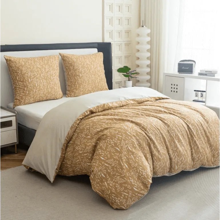 Mikroszálas flanel ágyneműhuzat KOSTAR sárga Ágyneműhuzat mérete: 2 db 70 x 90 cm | 200 x 220 cm