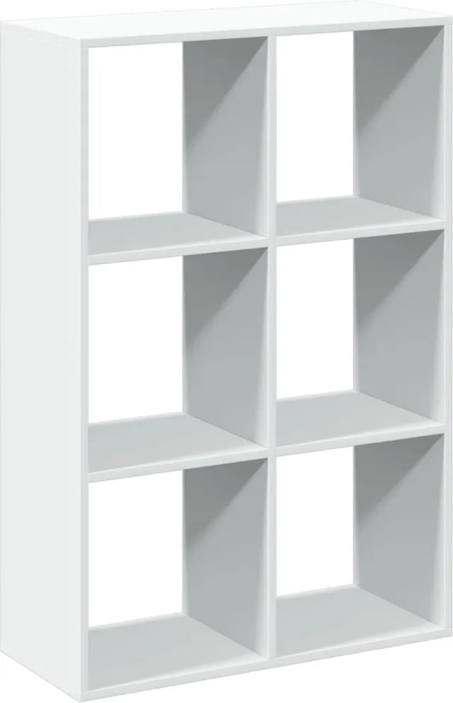 vidaXL fehér szerelt fa térelválasztó könyvespolc 69,5x29x103,5 cm