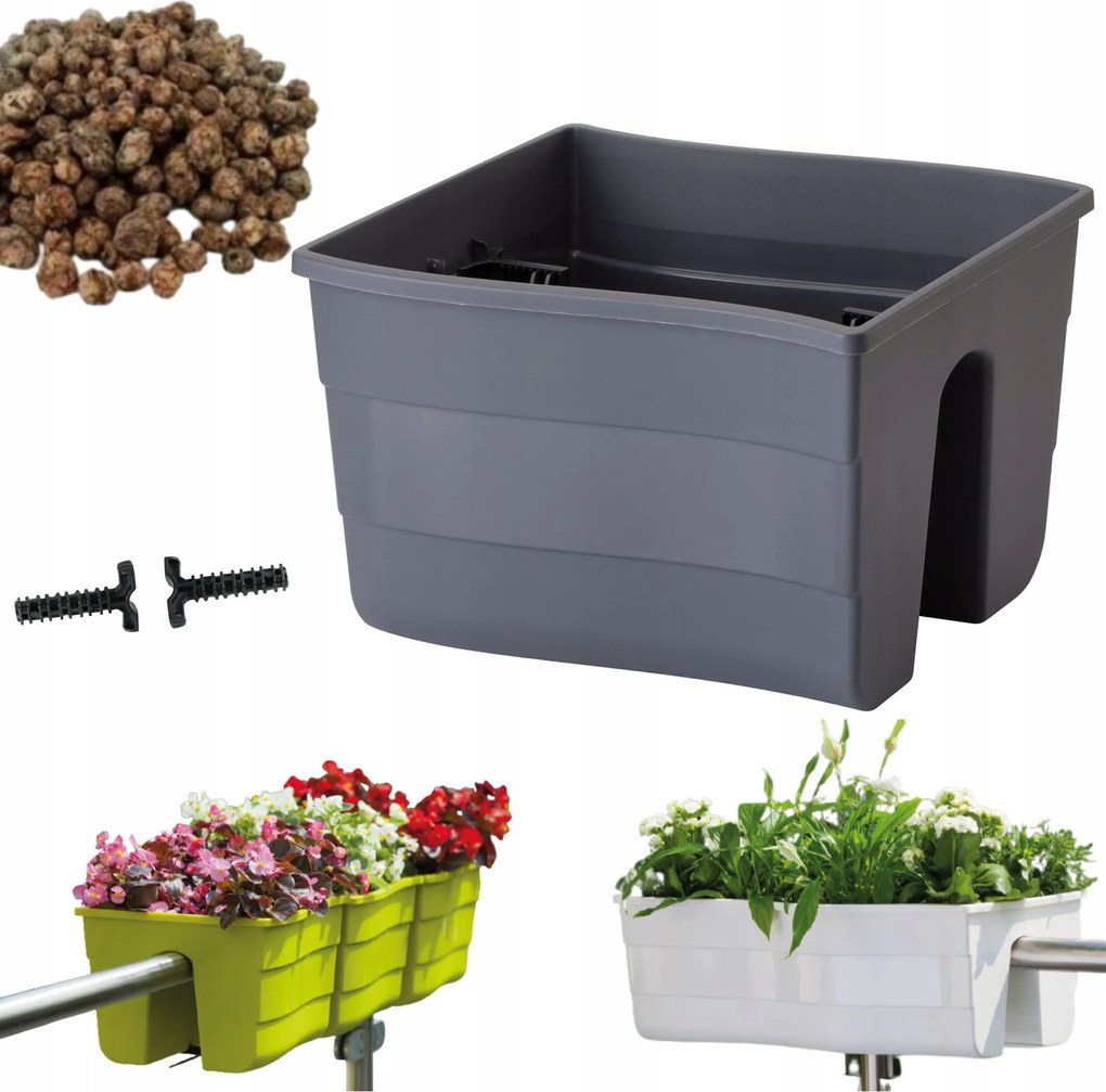 Wave 30 korláttartó doboz, erkély kaspó keret 1l