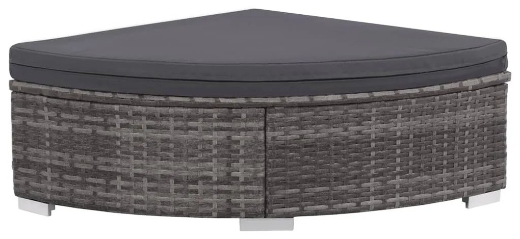 6 részes szürke polyrattan kerti ülőgarnitúra párnákkal