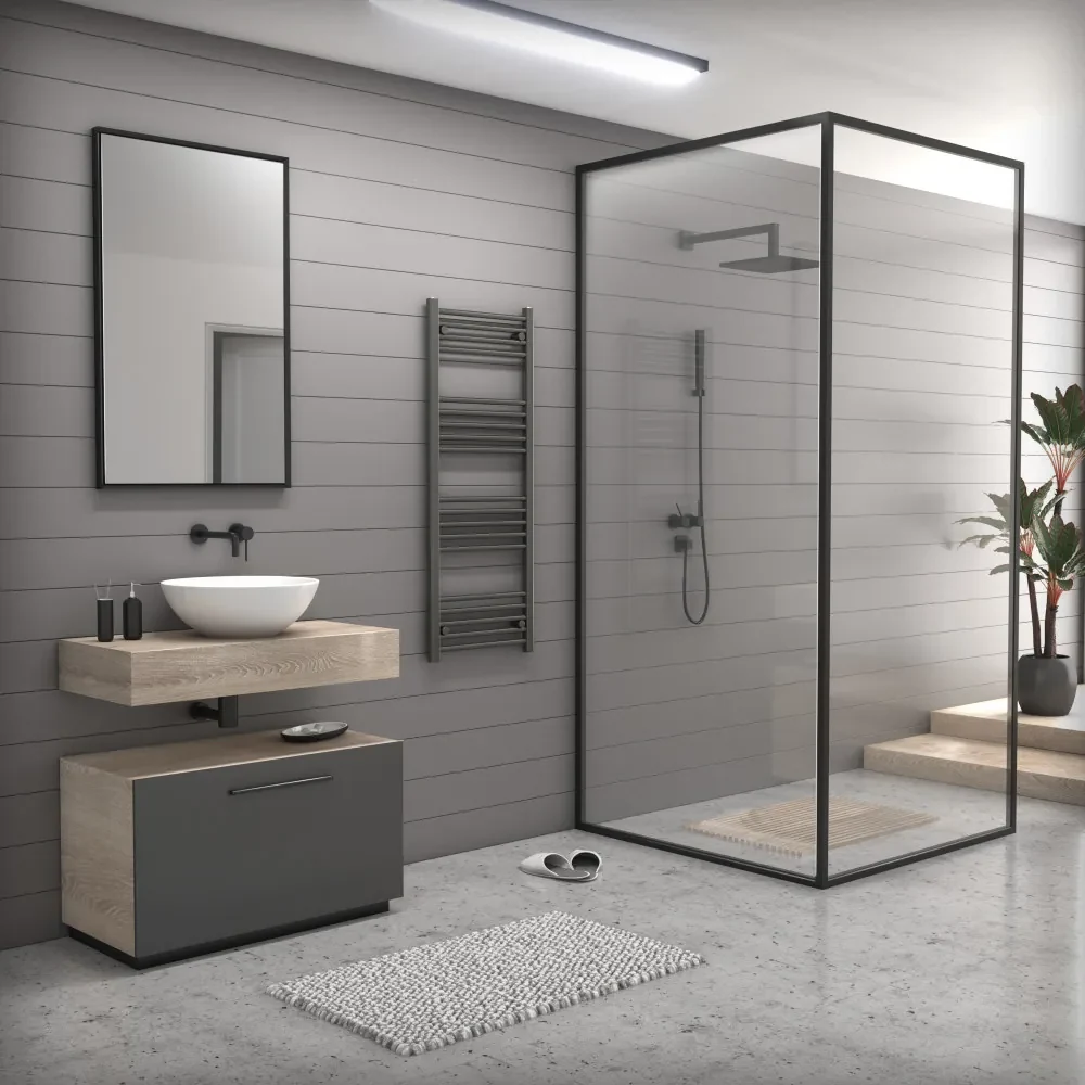 Welland Radiators Grafitszürke 500x1300mm törölközőszárítós fürdőszobai radiátor Welland ...