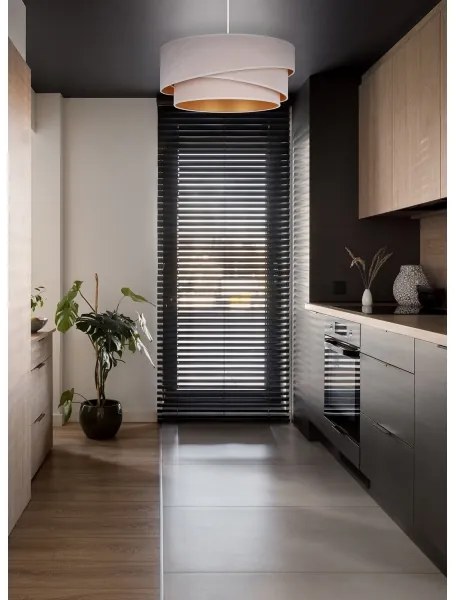 Duolla - Csillár zsinóron KOBO 1xE27/15W/230V átm. 45 cm krémes/arany