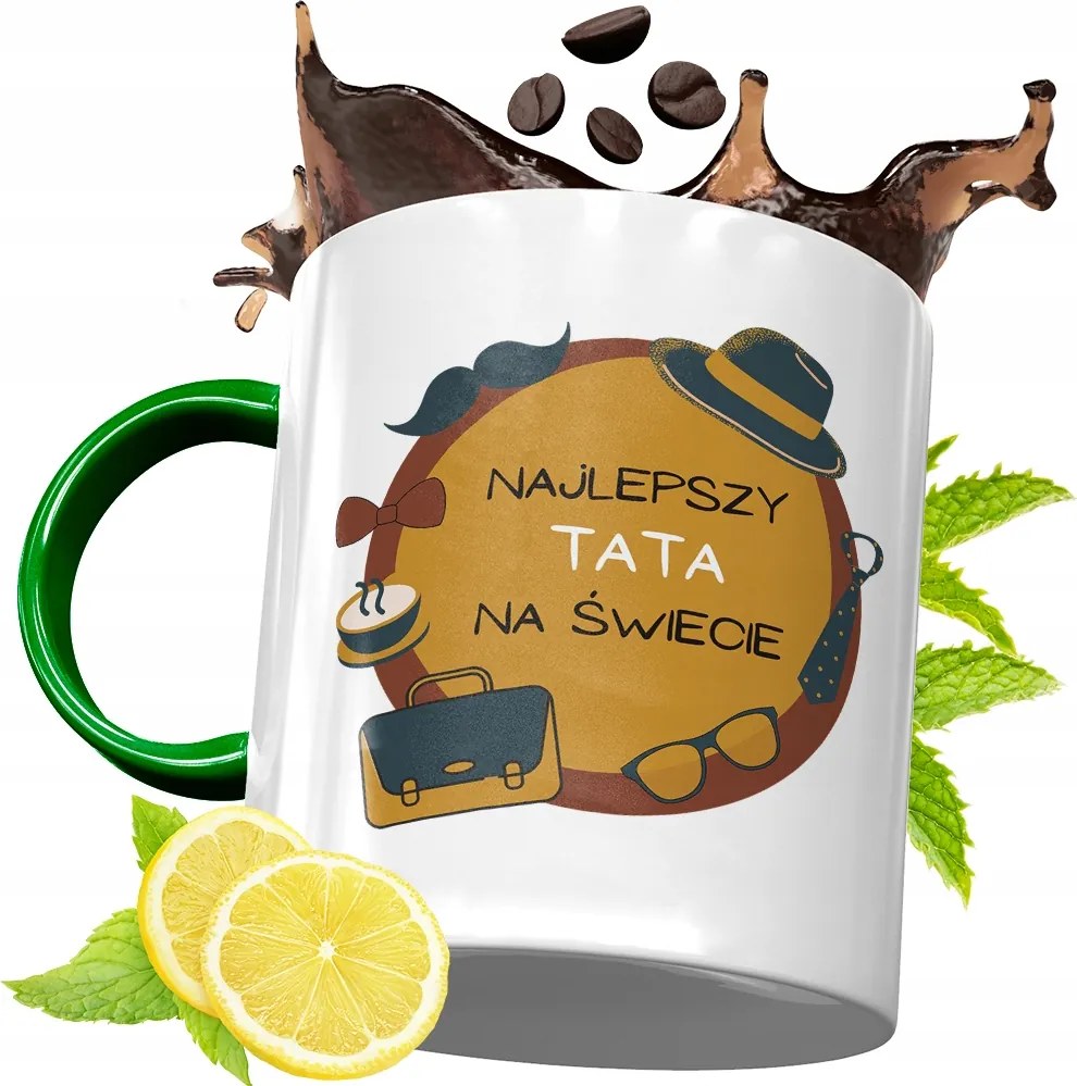 Zöld Bögre Apukának Születésnapi Ajándék fényképes nyomtatással