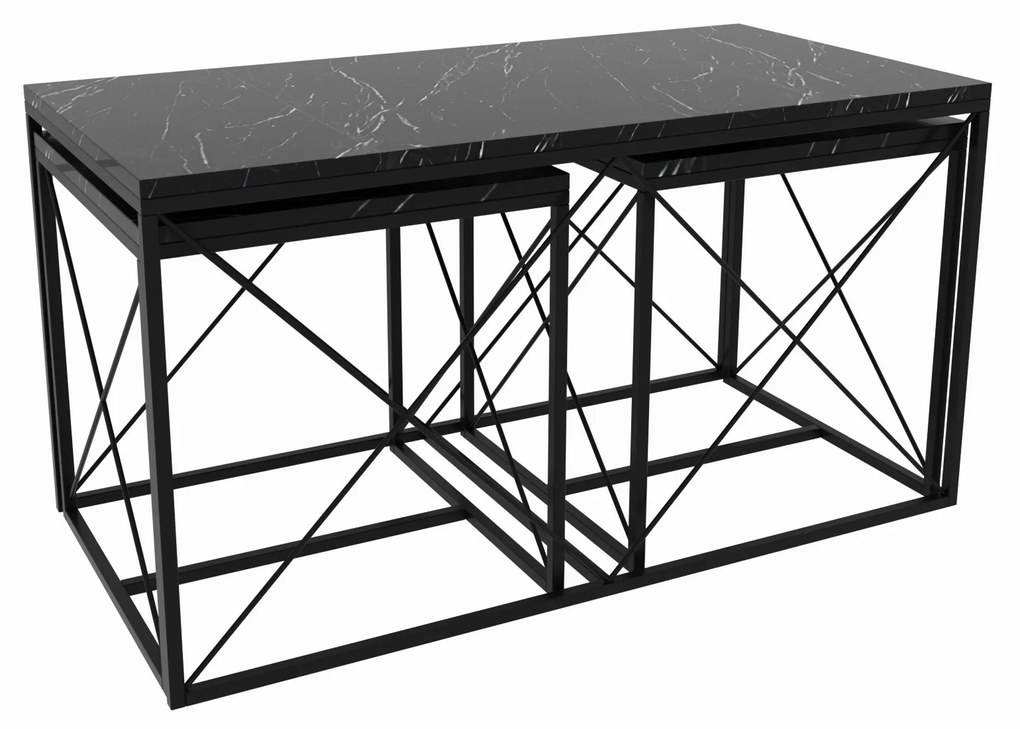 Dohányzóasztal szett Dolphie (fekete). 1073111