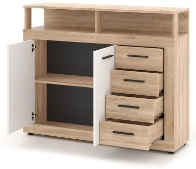 Komód RUNA Sonoma tölgy/fehér