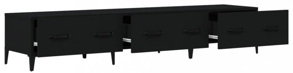 fekete szerelt fa TV-szekrény 150 x 34,5 x 30 cm