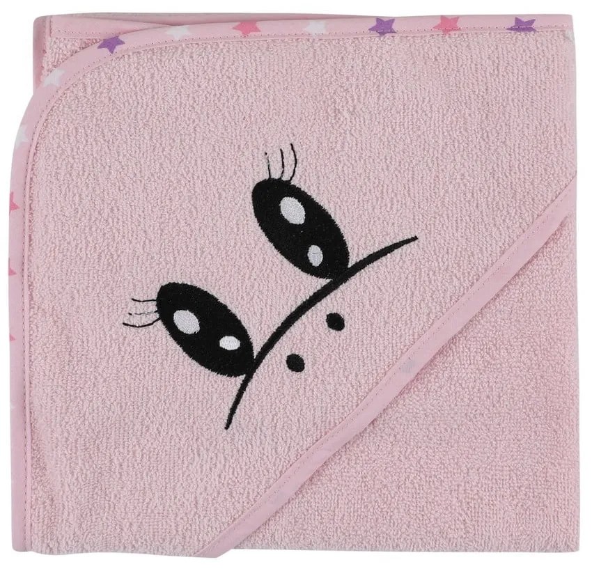 Rózsaszín pamut gyerek fürdőköpeny és fürdőlepedő szett 3 db-os 0-2 év Unicorn – Foutastic