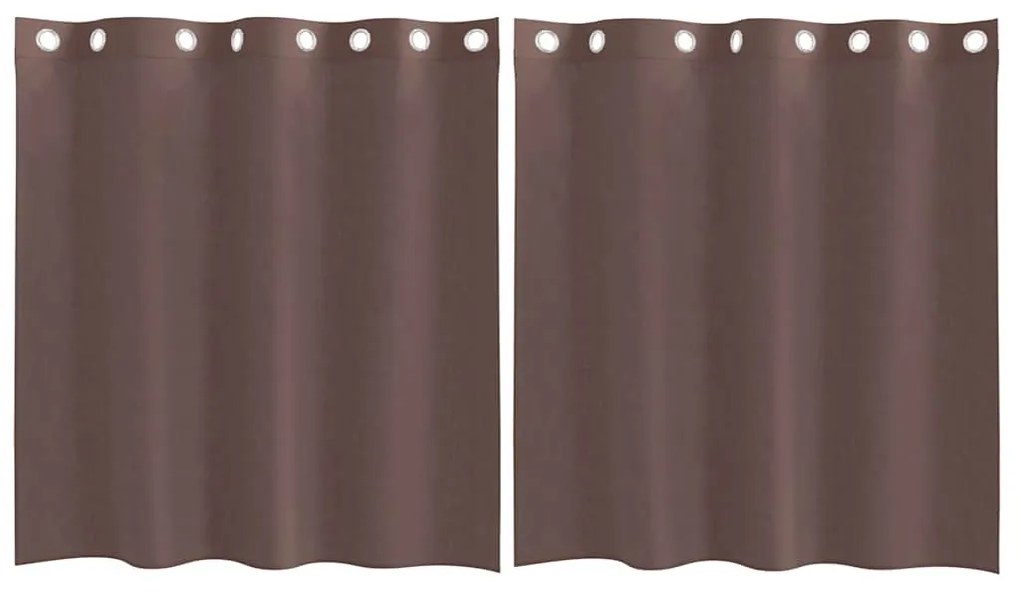 2 db barna fátyolfüggönyök rojtokkal 140x140 cm