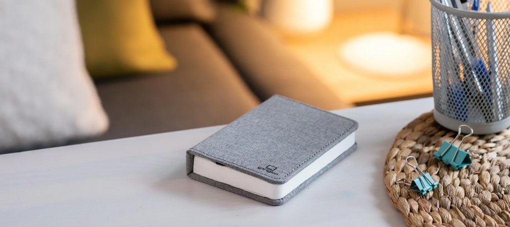 Összecsukható lámpa "Smart Book" mini, szürke textil - Gingko