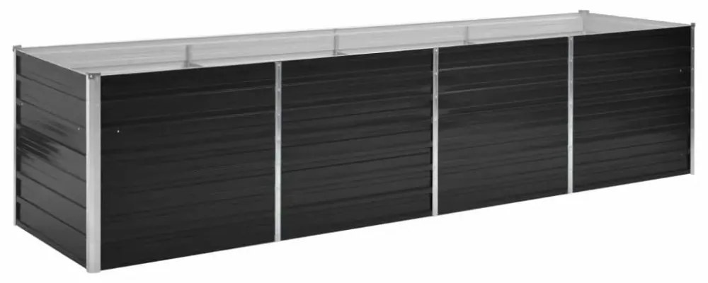 antracitszürke horganyzott acél kerti magaságyás 320x80x77 cm