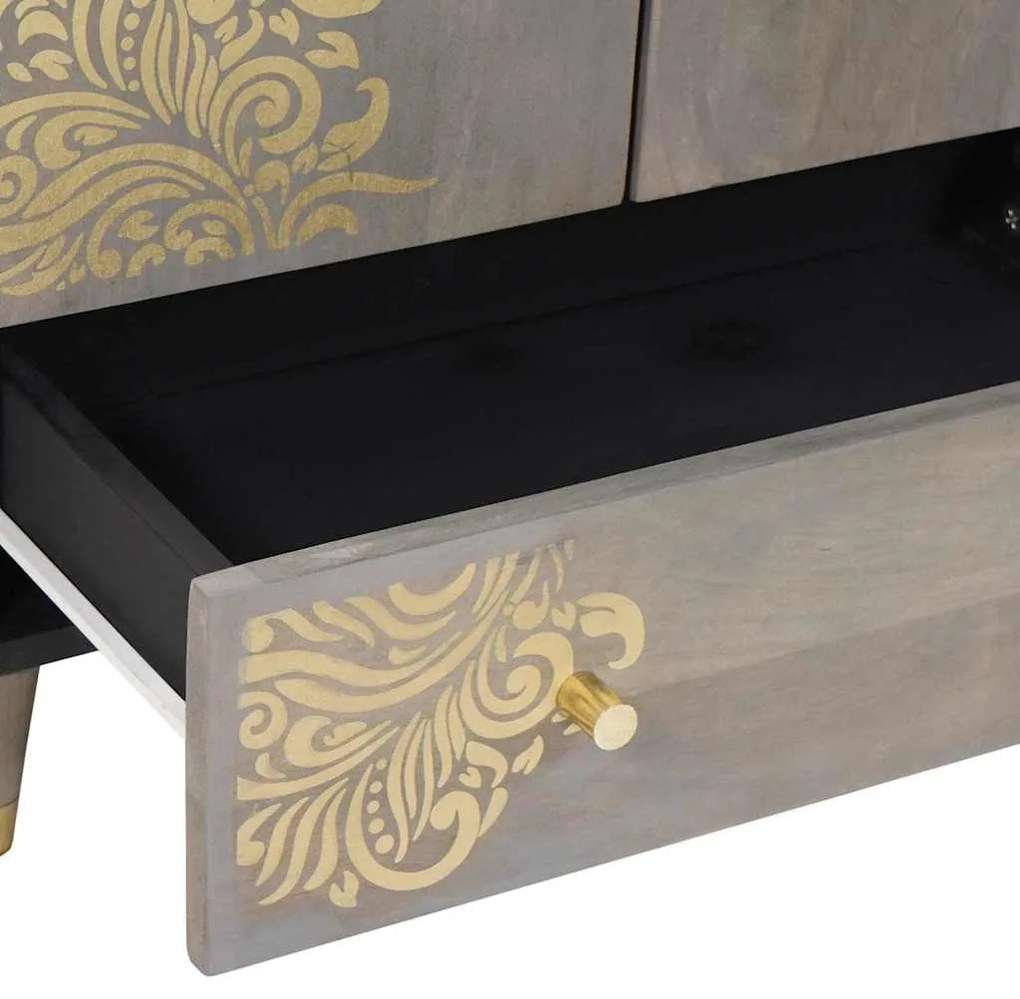 Magasfiú Szürke és Arany 60 x 33.5 x 100 cm Tömör mangófa