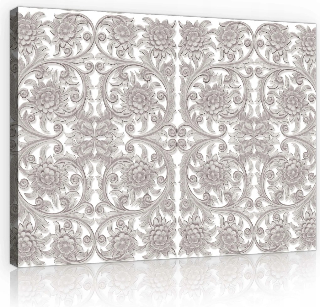 Vászonkép 60x40 Damaszkuszi stílusú nappali dísz Virágok és pántok